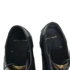 Zara | Shoes | Zara Man Black Gold Leather Oxford Luxury  display picture 1